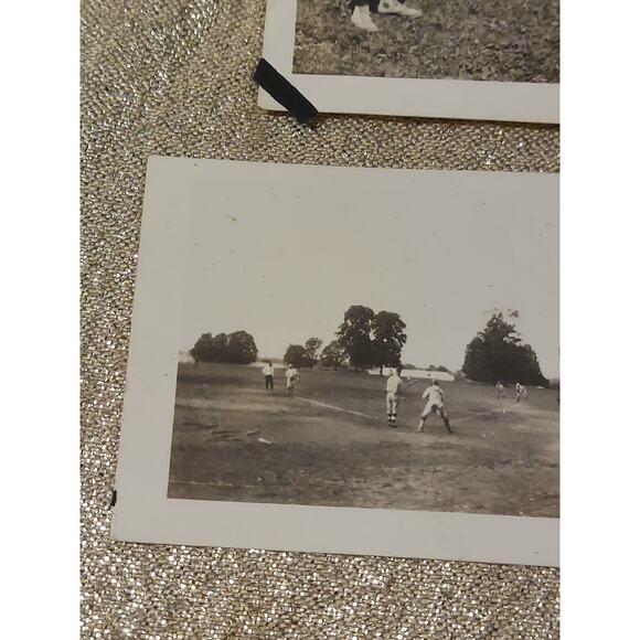 2 Vintage Photos 1920s Baseball Players Game Rural Ohio Sports Uniform Action - Picture 4 of 7